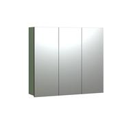 trendteam smart living - PureBliss - Armoire à Miroir - Vert - Aspect rainuré - 9 Compartiments + 6 étagères - (l x H x P) 90 x 80 x 20 cm - Porte Centrale à Monter à Gauche et à Droite