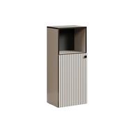 trendteam smart living - PureBliss - Meuble bas - Gris clair - Commode de salle de bain avec compartiment ouvert - (l x H x P) 40 x 95 x 31 cm - 2 compartiments et 1 étagère - Aspect rainuré - Poignée