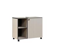 trendteam smart living - PureBliss - Meuble sous-lavabo sur roulettes - Cachemire (Beige) - Meuble de Salle de Bain avec 2 Compartiments Ouverts - 80 x 64 x 42 cm - Armoire de Salle de Bain avec