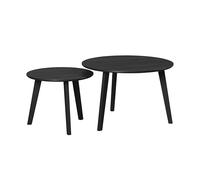 trendteam smart living - Ronin - Table Basse - Noir - 2 Tables de Salon Rondes - (l x H x P) 50 x 39 x 50/70 x 45 x 70 cm - 2 Tables gigognes - Pieds en Bois Massif