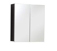 trendteam smart living Sardegna Armoire Murale de Miroir de Salle de Bains avec Espace de Rangement, Line, 60 x 67 x 18 cm, Blanc Brilliant/Argent fumee