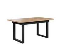 trendteam – Table à manger Evoke extensible, pieds en métal Noir/Chêne 160-200×76×80 cm 6–10 pers