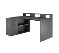 trendteam smart living - Table de Jeu - Bureau - Taille de la Configuration Gamer (LxHxP) 160 x 92 x 115 cm - Couleur Anthracite - 203900721