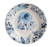Trend'up - Assiette creuse Jardin bleu 20,5 cm - Faïence - Lot de 6