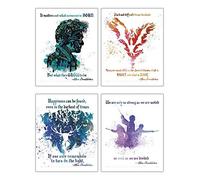 TRENDYPRINT Harry Potter - Citations Dumbledore - Lot de 4 décorations murales de 20,3 x 25,4 cm - Idéal pour offrir ou collectionner