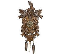Trenkle Uhren Allemand Horloge Coucou (de la Forêt Noire) sculptée avec mouvemente à Quartz - 26 cm - Coucou de la forêt Noire Authentique - de