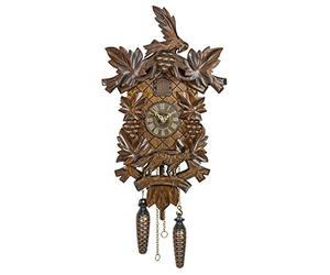 Trenkle Uhren Allemand Horloge Coucou (de la Forêt Noire) sculptée avec mouvemente à Quartz - 26 cm - Coucou de la forêt Noire Authentique - de