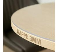 Trente Nappe Ronde Transparente Épaisse, 95 cm Ø, 3 mm d’épaisseur | Toile Cirée Ronde Anti Tache, Protection Table Transparent Bords Inclinés, Nappe Plastique Intérieur/Extérieur