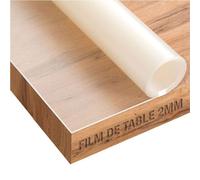 Trente Nappe Transparente Mat 190x90 cm - 2mm - Nappe rectangulaire avec Bords Inclinés, Protection Table Lavable, Toile Cirée au Mètre, Idéale pour Tables en Verre & Laquées, Intérieur & Extérieur