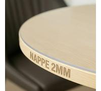 Trente Nappe Transparente Ronde 170 cm Ø - Épaisseur 2mm - Protection de Table Anti-Tache avec Bords Inclinés - Toile Cirée Lavable et Résistante - Nappe Plastique pour Intérieur et Extérieur