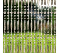 Trente Rideau à perles de différentes tailles et couleurs pour porte de balcon, moustiquaire à perles anti-insectes, champagne, 100 x 230 cm