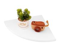 TREOAKWIS Étagère d’Angle Flottante en chêne Rustique avec extrémité Arrondie Petite étagère d'angle Murale Haut-parleurs, Livres, décorations Étagère d’Angle en Bois, chêne, 22cm Rayon