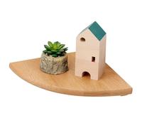 TREOAKWIS Étagère d’Angle Flottante en chêne Rustique avec extrémité Arrondie Petite étagère d'angle Murale Haut-parleurs, Livres, décorations Étagère d’Angle en Bois, cm Rayon (Naturel, 22 cm)