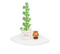 TREOAKWIS Étagère d’Angle Flottante en chêne Rustique avec extrémité Arrondie Petite étagère d'angle Murale Haut-parleurs, Livres, décorations Étagère d’Angle en Bois, chêne, 35cm Rayon