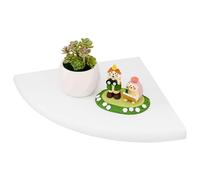 TREOAKWIS Étagère d’Angle Flottante en chêne Rustique avec extrémité Arrondie Petite étagère d'angle Murale Haut-parleurs, Livres, décorations Étagère d’Angle en Bois, chêne, 25cm Rayon
