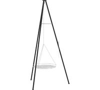 Trépied de Feu de Camp 2 pcs Noir Acier