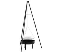 Trépied de feu de camp en acier - vidaXL - Noir - 92x92x171,5 cm - Portable - Utilisation en extérieur