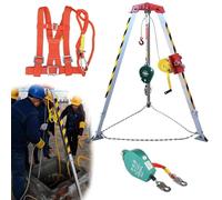 Trépied Industriel de Levage, trépied de Sauvetage et de récupération, kit de Sauvetage d'urgence avec Dispositif antichute pour 544 kg (1200 LB) et système autobloquant,