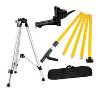 Trepied Niveau Laser，Tige Telescopique Niveau Laser de 3.7 m avec Trépied, Support de Niveau Laser pour Lasers Rotatifs et Lasers, Support Laser 1/4“ x 20” et Adaptateur Fileté 5/8"-11