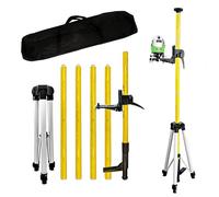 Trepied Niveau Laser，Tige Telescopique Niveau Laser de 4.2 m avec Trépied, Support de Niveau Laser pour Lasers Rotatifs et Lasers, Support Laser 1/4“ x 20” et Adaptateur Fileté 5/8"-11 (4.2m)