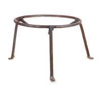 Trépied pour Barbecue Support Wok en Fer Rond, Robuste, Réutilisable | Grille de Foyer, Forte Compatibilité, Usage Direct sur Flamme, Coloris Café, pour Pique-niques et Sorties
