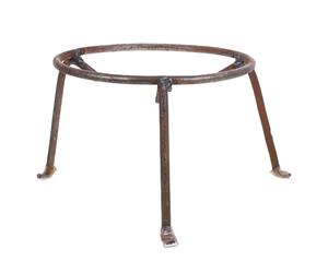 Trépied pour Barbecue Support Wok en Fer Rond, Robuste, Réutilisable | Grille de Foyer, Forte Compatibilité, Usage Direct sur Flamme, Coloris Café, pour Pique-niques et Sorties