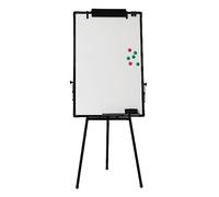 Trépied - Tableau blanc - 61 x 91 cm - Tableau magnétique effaçable à sec - Hauteur réglable - Avec 6 aimants, 1 gomme, 1 stylo pour tableau blanc et 2 pinces