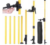 Rosfix Set Trépied Télescopique 420cm - Aluminium Modulable, Filetages 1/4" & 5/8", Libelle Intégrée | Pour Niveau Laser | Réglage 360° | Accessoire de Mesure Professionnel