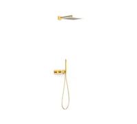 TRES 30725204OR B-SYSTEM Kit de Grifo Termostático Empotrado de 2 Vías Ducha Color Oro 24K