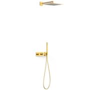 Kit robinet thermostatique encastré à 2 voies B-system pour douche Or 24K - TRES 30725204OR