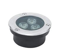 Très Mince Spot LED Piscine Encastrable Terrasse de Jardin 3W Spot LED Exterieur IP68 Étanche Acier Inoxydable 304 Extérieur, Pelouse, Bassin, Éclairage (Color : Warm, Voltage : 220V)