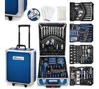TRESKO Boite à Outils 1400 pièces en Chrome Vanadium | avec mallette en aluminium et poignée télescopique (Bleu)