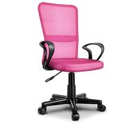 TRESKO® Chaise Fauteuil siège de Bureau ergonomique | Rose, avec accoudoirs | Siège Pivotant Réglable 32-45cm | Lift SGS contrôlé