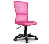 TRESKO® Chaise Fauteuil siège de Bureau ergonomique | Rose, sans accoudoirs | Siège Pivotant Réglable 32-45cm | Lift SGS contrôlé