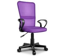 TRESKO® Chaise Fauteuil siège de Bureau ergonomique | Violet, avec accoudoirs | Siège Pivotant Réglable 32-45cm | Lift SGS contrôlé
