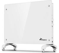 TRESKO® Chauffage électrique Blanc 1500W Convecteur en verre Convecteur mural Chauffage en verre Radiateur salle de bain