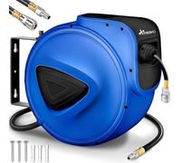 TRESKO® Enrouleur automatique de Tuyau à air comprimé 20m | Connexion 1/4" | Dévidoir Tuyau Automatique Mural, Bleu
