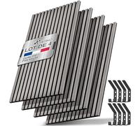 TRESKO Lot de 4 panneaux acoustiques en bois - 120 x 60 cm - Avec 8 crochets à vêtements - Revêtement mural en chêne clair comme mur à lamelles 3D - Panneaux en bois pour isolation acoustique