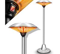 TRESKO Parasol chauffant 2500W | Chauffage extérieur Infrarouge 2500W | Radiateur Rayonnant Électrique de Terrasse | 2 Niveaux de Chaleur