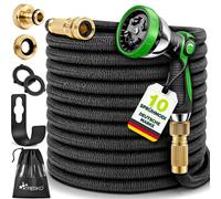 TRESKO® Tuyau d'arrosage flexible Premium 45 m | Tuyau d'arrosage flexible avec âme triple en latex | Tuyau flexible extensible | Tous les raccords en laiton de haute qualité