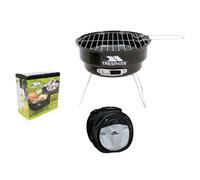Trespass Barby Barbecue 2 Niveaux de Barbecue Portable pour Camping, extérieur, Jardin, Festivals avec poignée et Pieds Amovibles Noir 24 x 27 x 27 cm