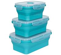 Trespass LUNCHSET Lot de 3 récipients de Stockage, 750ml/ 550ml/ 350ml, Passe au Lave Vaisselle et Micro-Ondes. Bleu FR : Taille Unique (Taille Fabricant : Each)