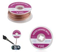 Tresse à Dessouder 3 mm x 1,5 m, Lot de 2 en Cuivre | Flux Intégré, Absorption Rapide pour Pcb, Composants Traversants, Smd, Connecteurs et Réparations Électroniques