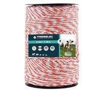 TRESSELEC - Cordon diamètre 3mm - Clôture électrique pour animaux (vache, chèvre, mouton, cheval) - Bobine de 400m - 5 fils inox diamètre 0,20mm et 1 fil cuivre diamètre 0,30mm