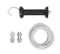 TRESSELEC - Kit poignée isolante pour clôture éléctrique - Sandow élastique 3m - Poignée plastique crantée - Fourni avec 2 boucles de jonction - Idéal pour les ouvertures,portes et passages