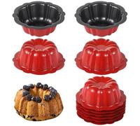 Tressify Lot de 10 mini moules à gâteaux cannelés, 4,5 pouces, acier au carbone avec revêtement antiadhésif, forme fleur pour cupcake, brownie, bavarois, pudding
