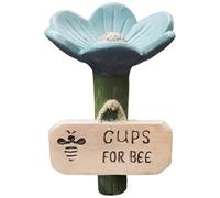Tressify Station d'eau pour Abeilles en Forme de Fleur Bleue, coupelle en résine pour Jardin, 11 cm de Hauteur, Fleur de 6,5 cm de diamètre, pour Boire Facilement, Zone de Pose Rugueuse, déco de Cour