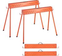 Tréteau de travail/tablette d'appui, lot de 2 - Tréteau pliant - Charge admissible 300 kg - Pieds pliables - Coussins de pieds antidérapants - Portable - Pour le travail du bois