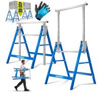 Support télescopique pour échafaudage MASKO® | Socle pliable avec une capacité de charge maximale de 200 kg | Support réglable en hauteur, hauteur de travail minimale/maximale : 800-1300 mm | Échafaud