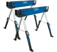 Tréteaux de chantier acier SCHEPPACH MWB600, Lot de 2, 820mm Hauteur Max, 600kg par tréteau
